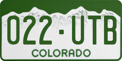 CO license plate 022UTB