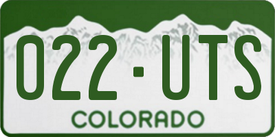 CO license plate 022UTS