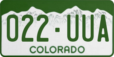 CO license plate 022UUA
