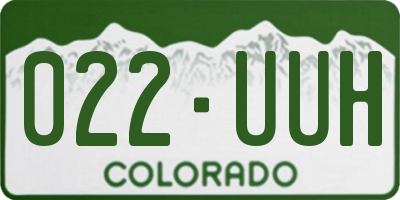 CO license plate 022UUH