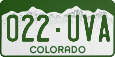 CO license plate 022UVA