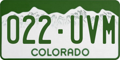 CO license plate 022UVM