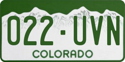 CO license plate 022UVN