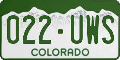 CO license plate 022UWS