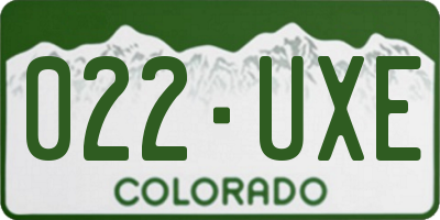 CO license plate 022UXE