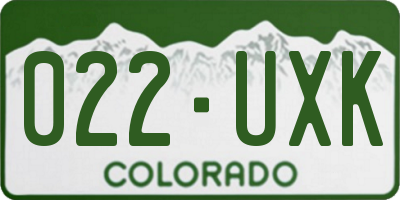 CO license plate 022UXK