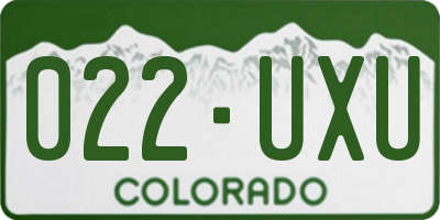 CO license plate 022UXU