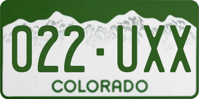 CO license plate 022UXX