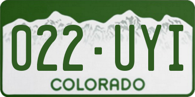 CO license plate 022UYI
