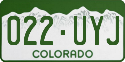 CO license plate 022UYJ