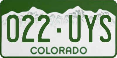 CO license plate 022UYS