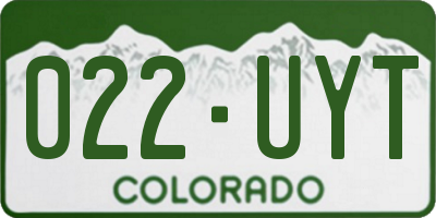 CO license plate 022UYT