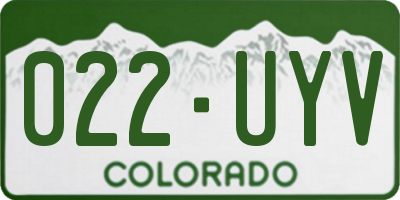 CO license plate 022UYV