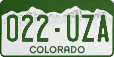 CO license plate 022UZA
