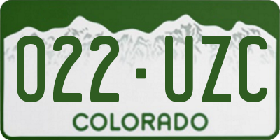 CO license plate 022UZC