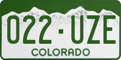 CO license plate 022UZE