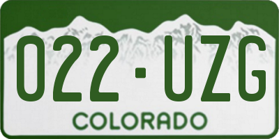 CO license plate 022UZG