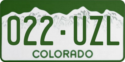 CO license plate 022UZL