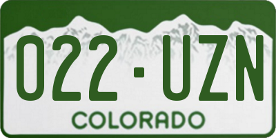 CO license plate 022UZN