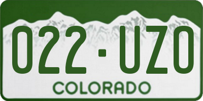 CO license plate 022UZO