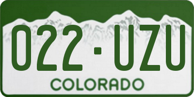 CO license plate 022UZU
