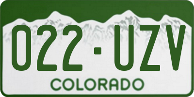 CO license plate 022UZV