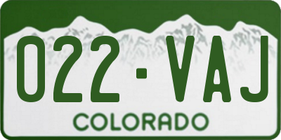 CO license plate 022VAJ