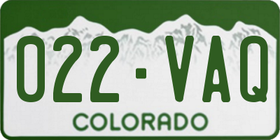 CO license plate 022VAQ