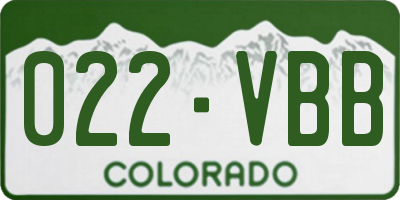 CO license plate 022VBB