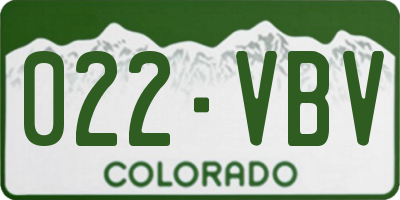 CO license plate 022VBV