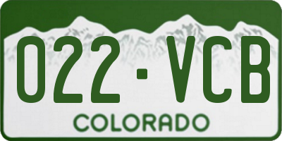 CO license plate 022VCB