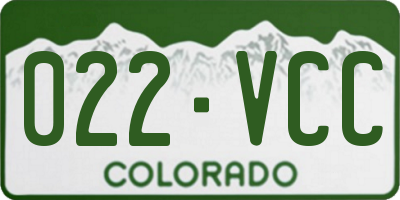 CO license plate 022VCC