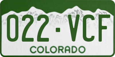 CO license plate 022VCF