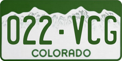 CO license plate 022VCG