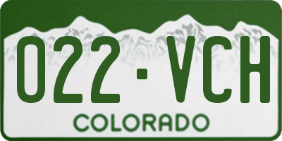 CO license plate 022VCH