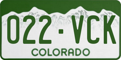 CO license plate 022VCK