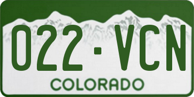 CO license plate 022VCN