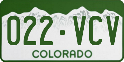 CO license plate 022VCV
