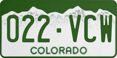 CO license plate 022VCW