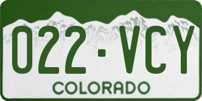CO license plate 022VCY