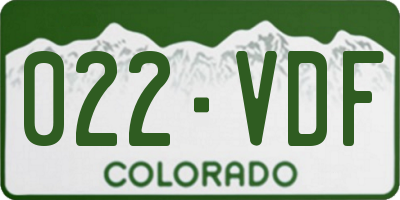 CO license plate 022VDF