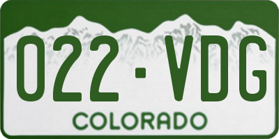 CO license plate 022VDG