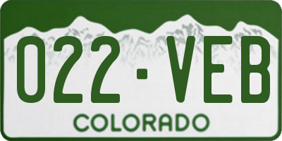 CO license plate 022VEB