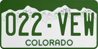 CO license plate 022VEW