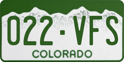 CO license plate 022VFS