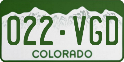 CO license plate 022VGD
