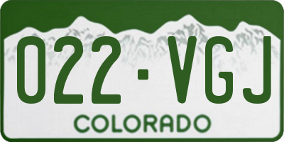 CO license plate 022VGJ