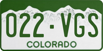 CO license plate 022VGS