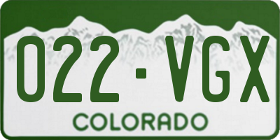 CO license plate 022VGX