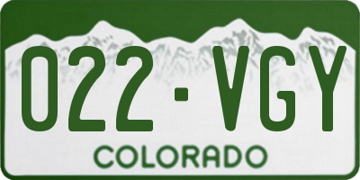 CO license plate 022VGY